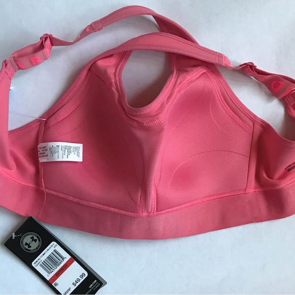 Under Armour Padded High Support Sports Bra Pink Extra Small - Picture 5 of 6